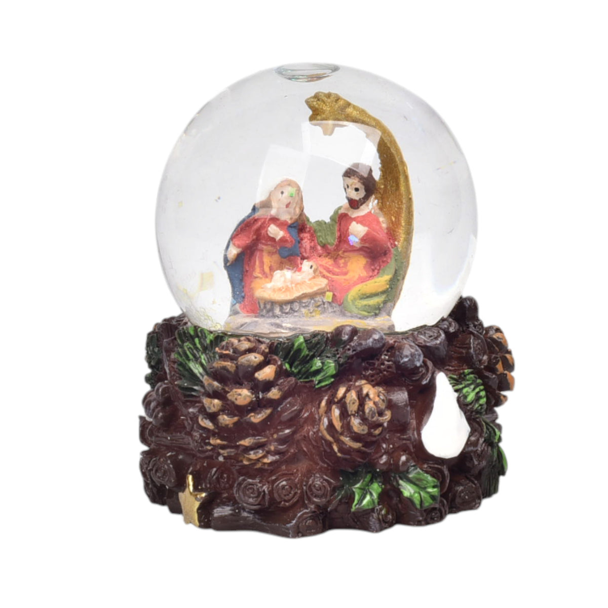 bola de nieve adorno de navidad vidrio resina dim:6x5x5