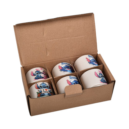 POCILLO SET X 6PZAS PERSONAJE 100ML DIM:5X5