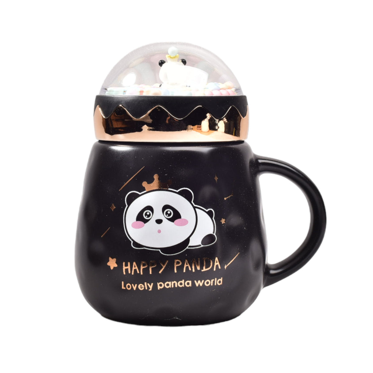 mug pocillo ceramica de panda con tapa
