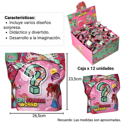 JUGUETE MUÑECA SORPRESA CON ACCESORIOS PLASTICO DIM:26X23X13