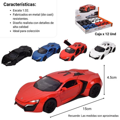 CARRO COLECCION DEPORTIVO METALICO ESCALA 1/32