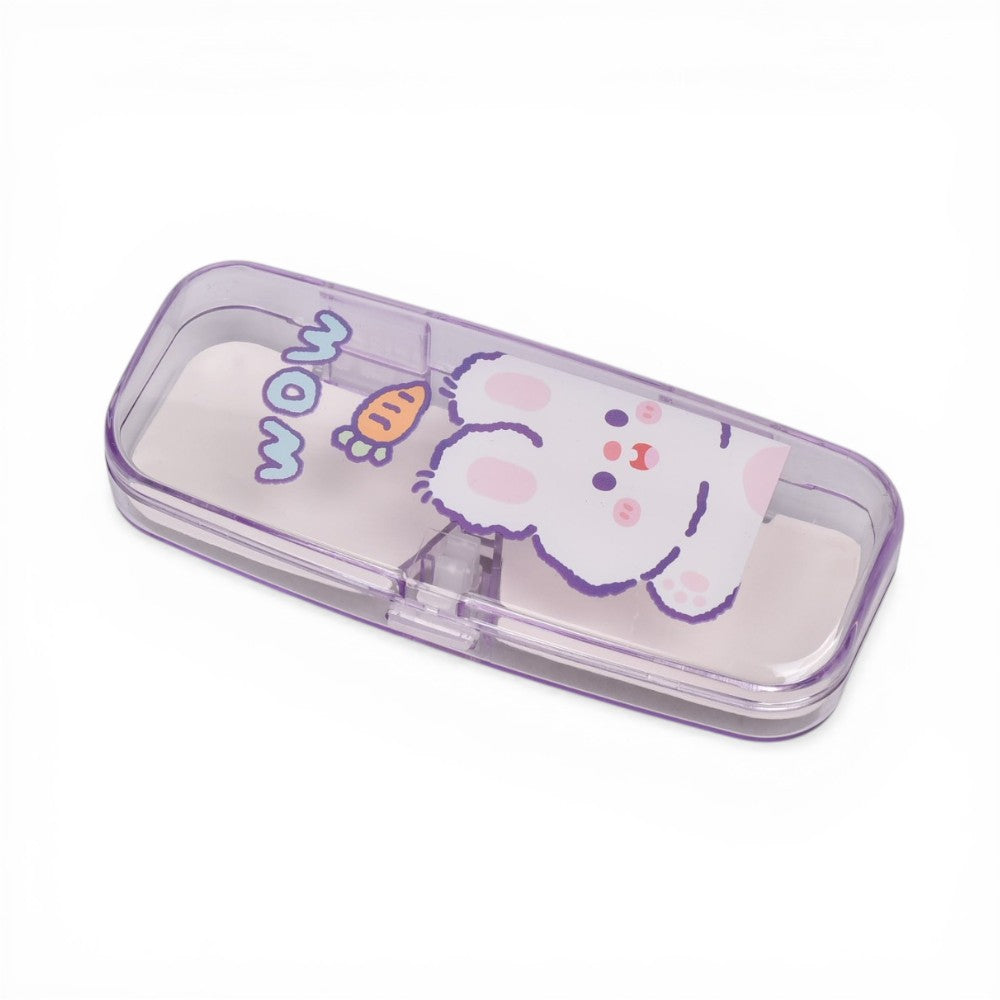 estuche para gafas plastico transparente dim: 14x5x3