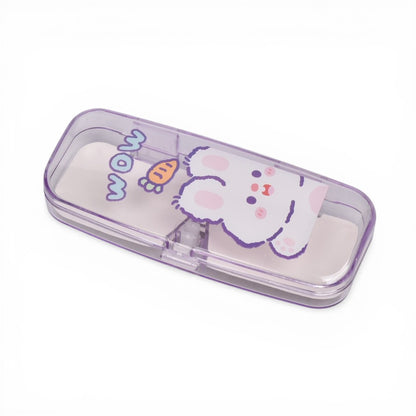 ESTUCHE PARA GAFAS PLASTICO TRANSPARENTE DIM: 14X5X3