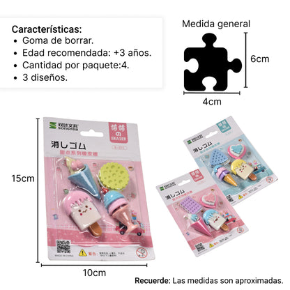 SET BORRADORES FORMA DE HELADOS