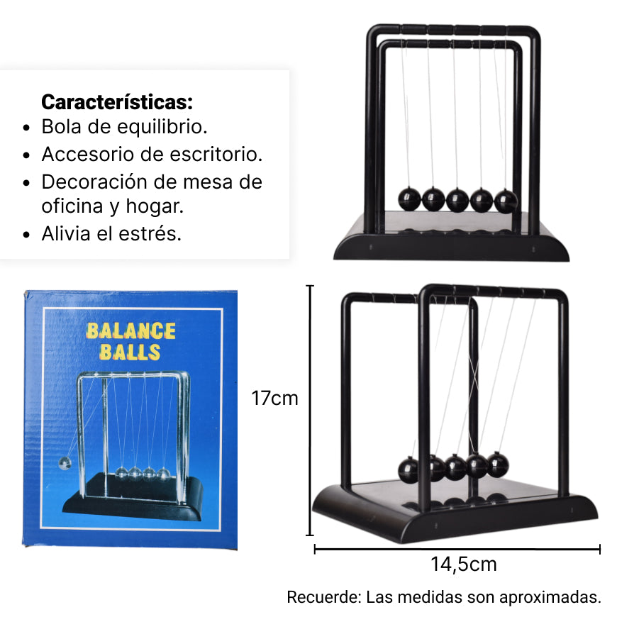 adorno de escritorio bola balance plastico y metal dim:17*14