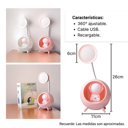 LAMPARA CON CABLE USB RECARGABLE FORMA DE ASTRONAUTA PLASTIC