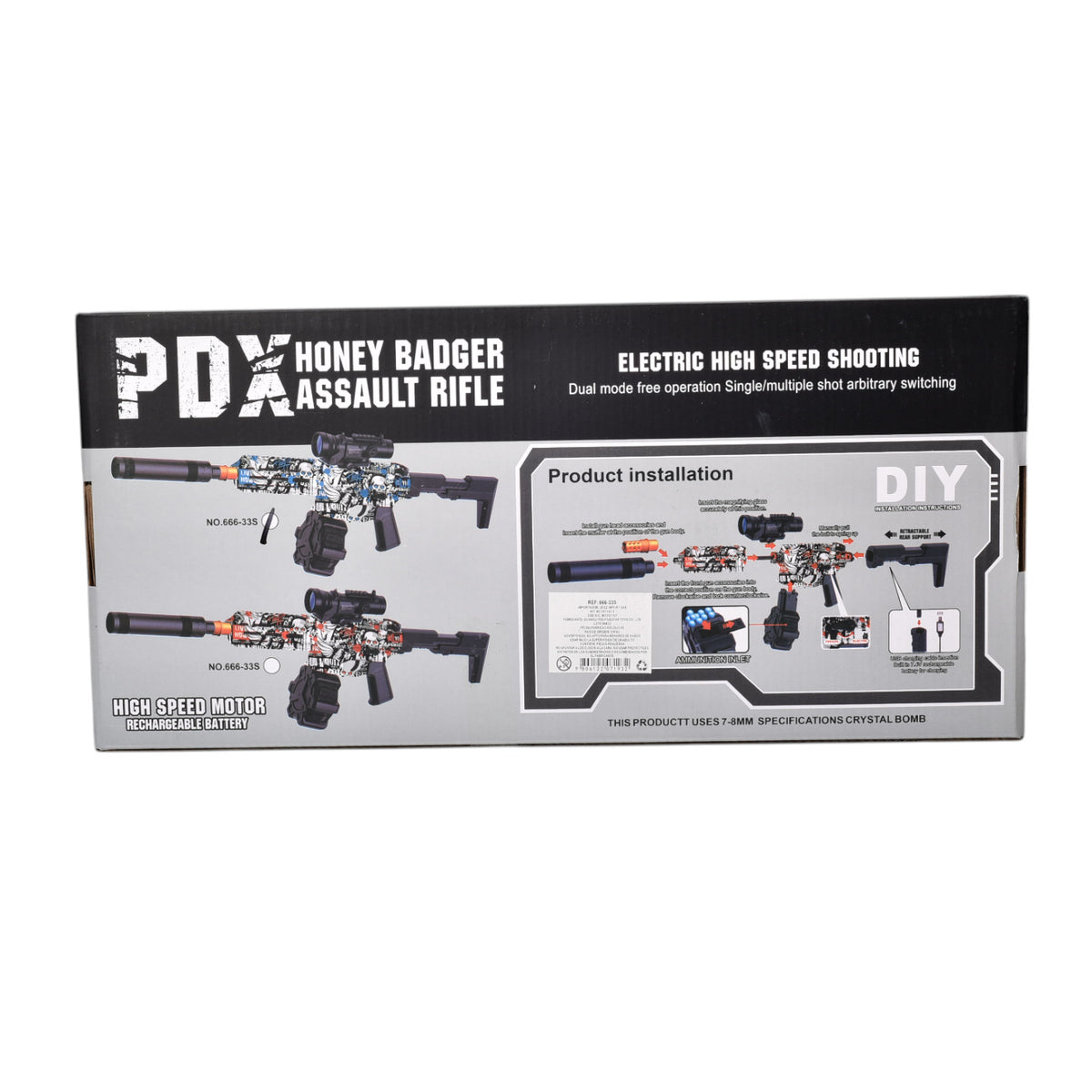 pistola de hidrogel y dardos dim:46x7x21