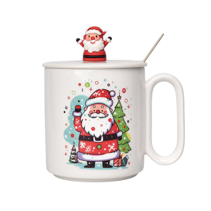 MUG POCILLO CERAMICA DISEÑOS NAVIDAD CON CUCHARA 420ML DIM:9X8