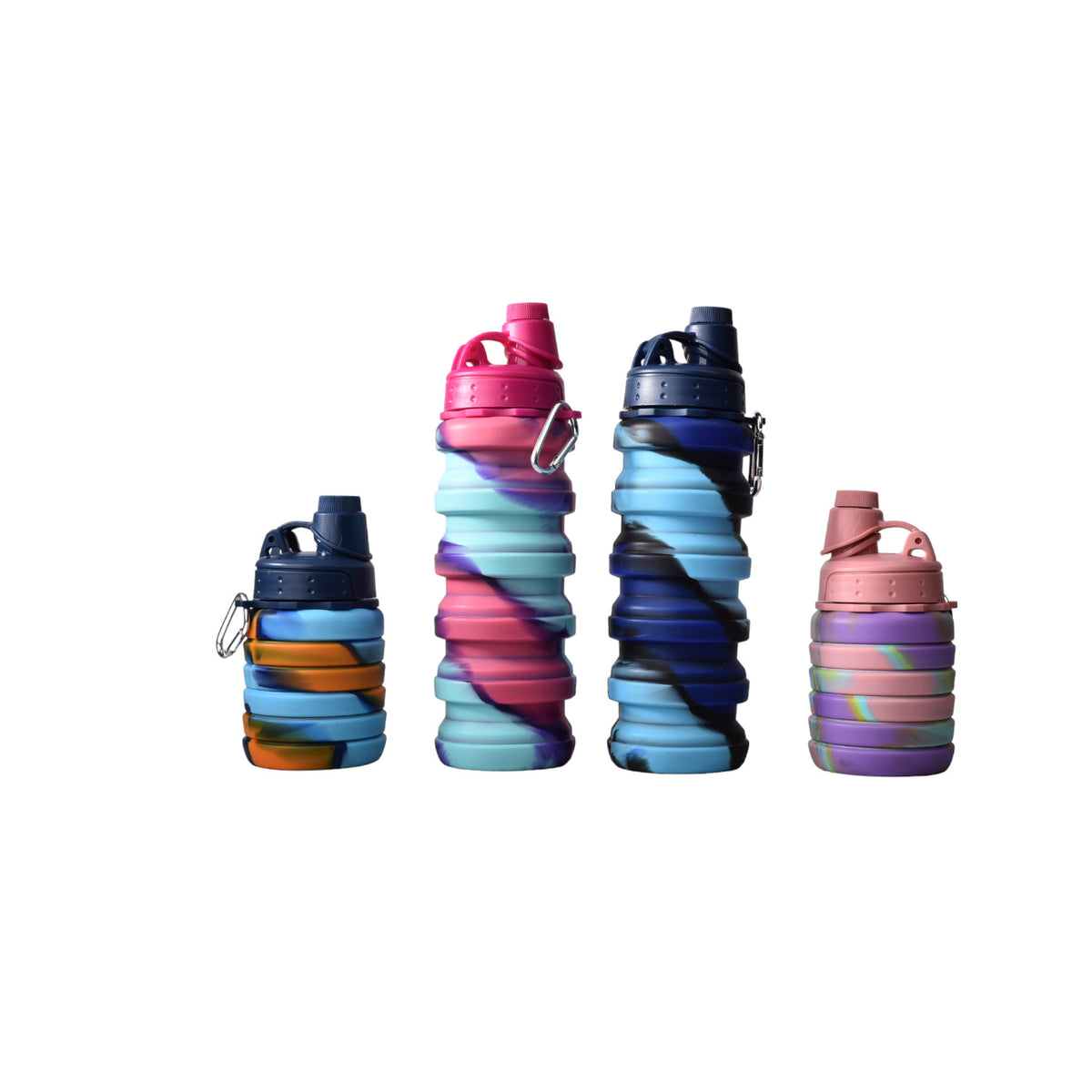 botella de agua plegable 600ml silicona varios colores