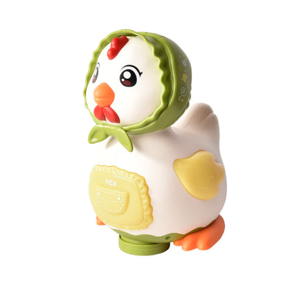 JUGUETE POLLO PLASTICO CON MOVIMIENTO LUCES Y SONIDO