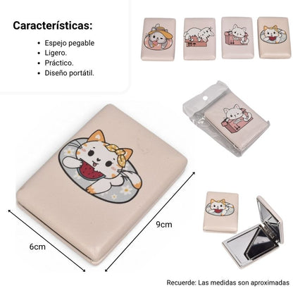 ESPEJO CUADRADO PEQUEÑO DE CARTERA MUÑECAS
