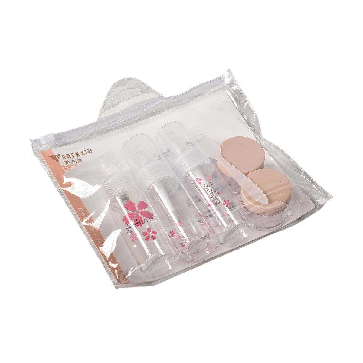 kit 5 envases recargables viajero plastico 35ml