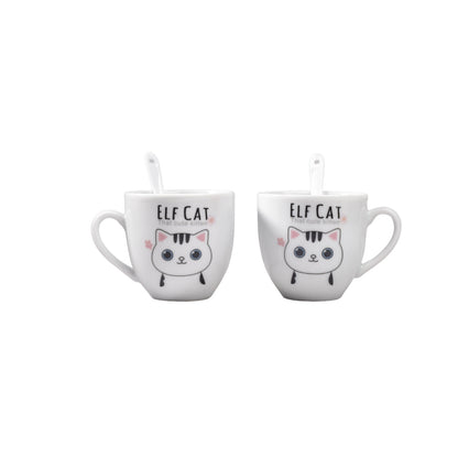 POCILLOS CON CUCHARAS SET 2PCS CERAMICA DIM:5*6*6CM
