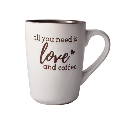 MUG POCILLO CERAMICA 400ML CON LETRAS