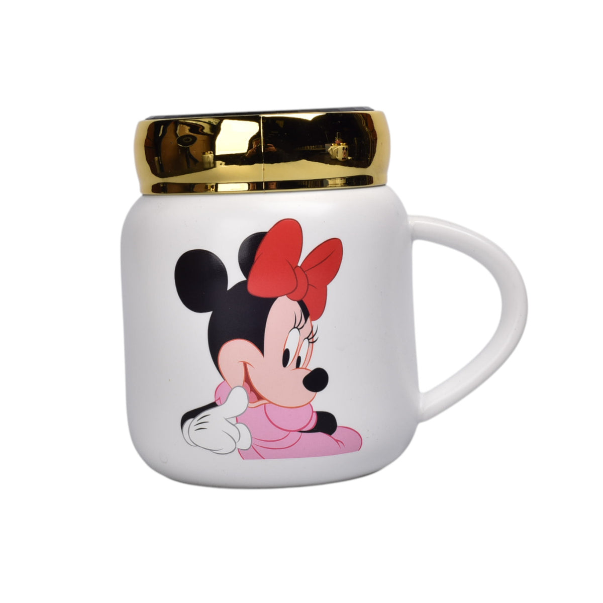 mug pocillo ceramica personaje con tapa de 420ml