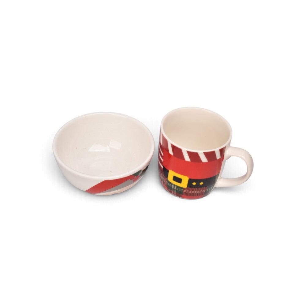 pocillo set ceramica con plato navidad 350ml