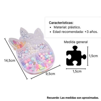 SET KIT FORMA UNICORNIO PARA HACER PULSERAS PLASTICO DIM:10x
