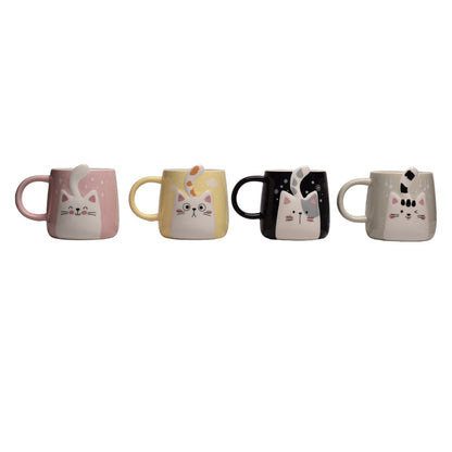 MUG POCILLO CERAMICA DISEÑOS DE GATOS DE 350ML DIM:8X8X9
