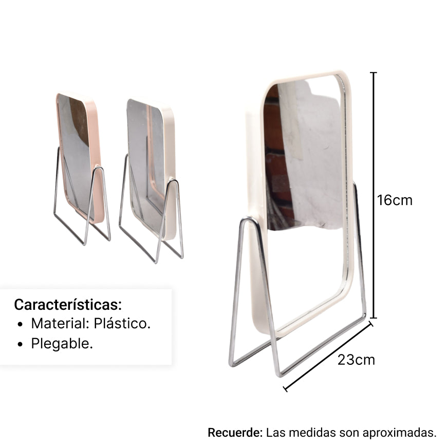 espejo tocador cuadrado dim:24*17cm
