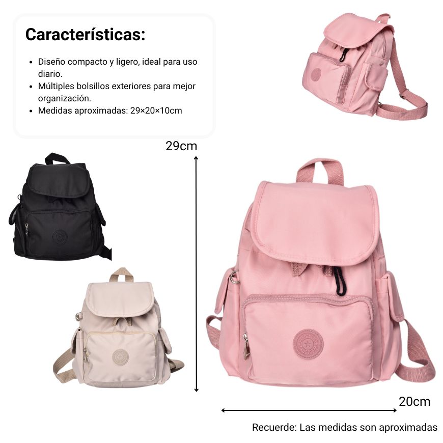 maleta morral pequeño poliester dim:29x20x10