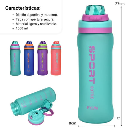 BOTELLA DE AGUA PLASTICO 1000ML