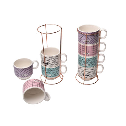 POCILLO X 4 CERAMICA POCILLO DE CAFE VASO MUG DIM:20*10CM
