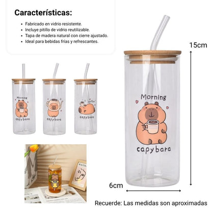 BOTELLA DE VIDRIO CAPYBARA 400ML DIM:14X6