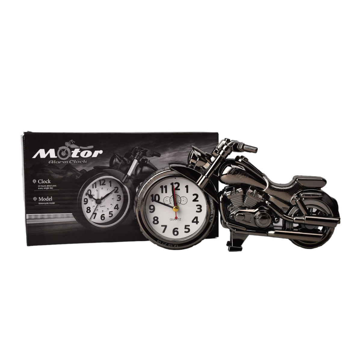 reloj forma de moto negra