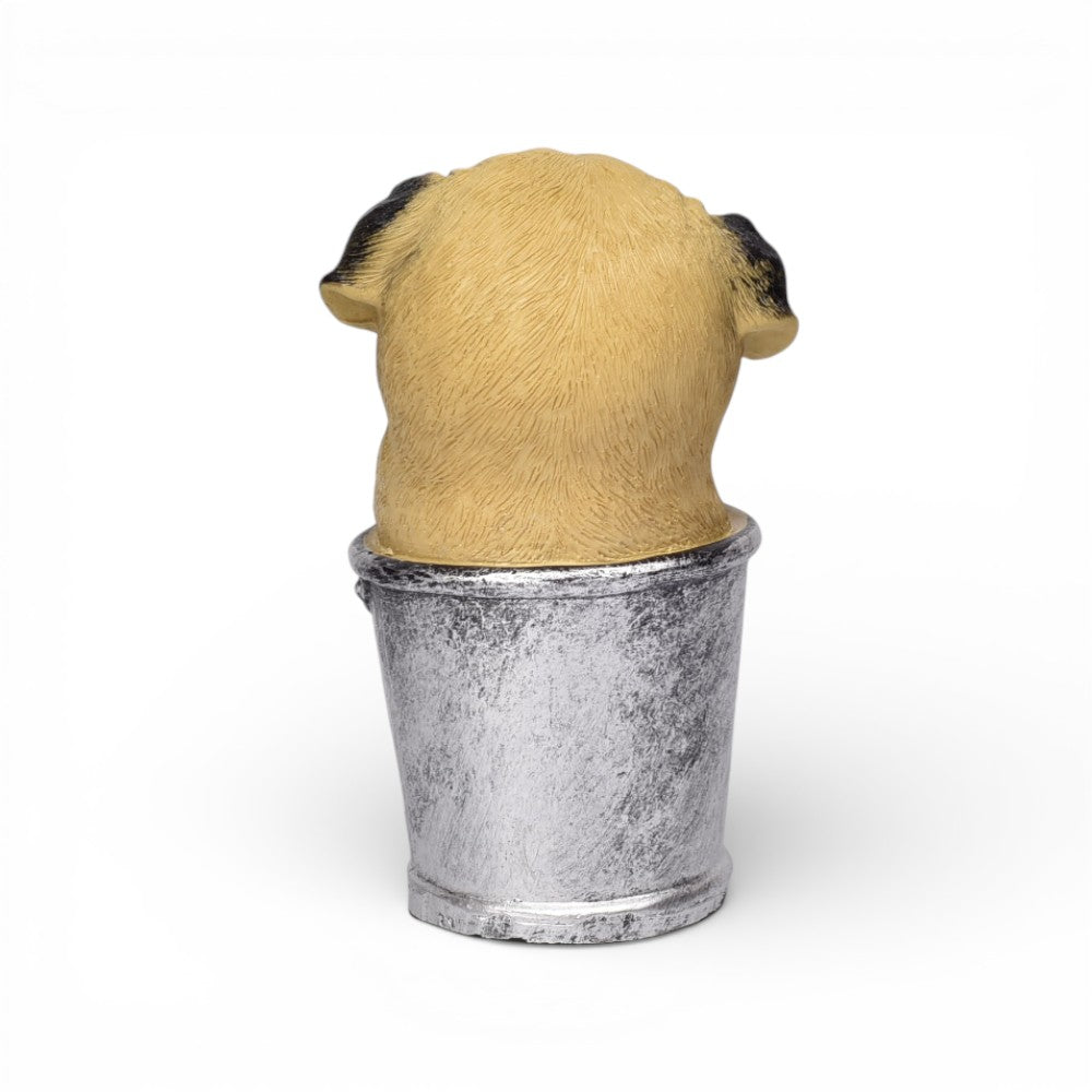 adorno resina diseño perros en balde dim:6x6x12