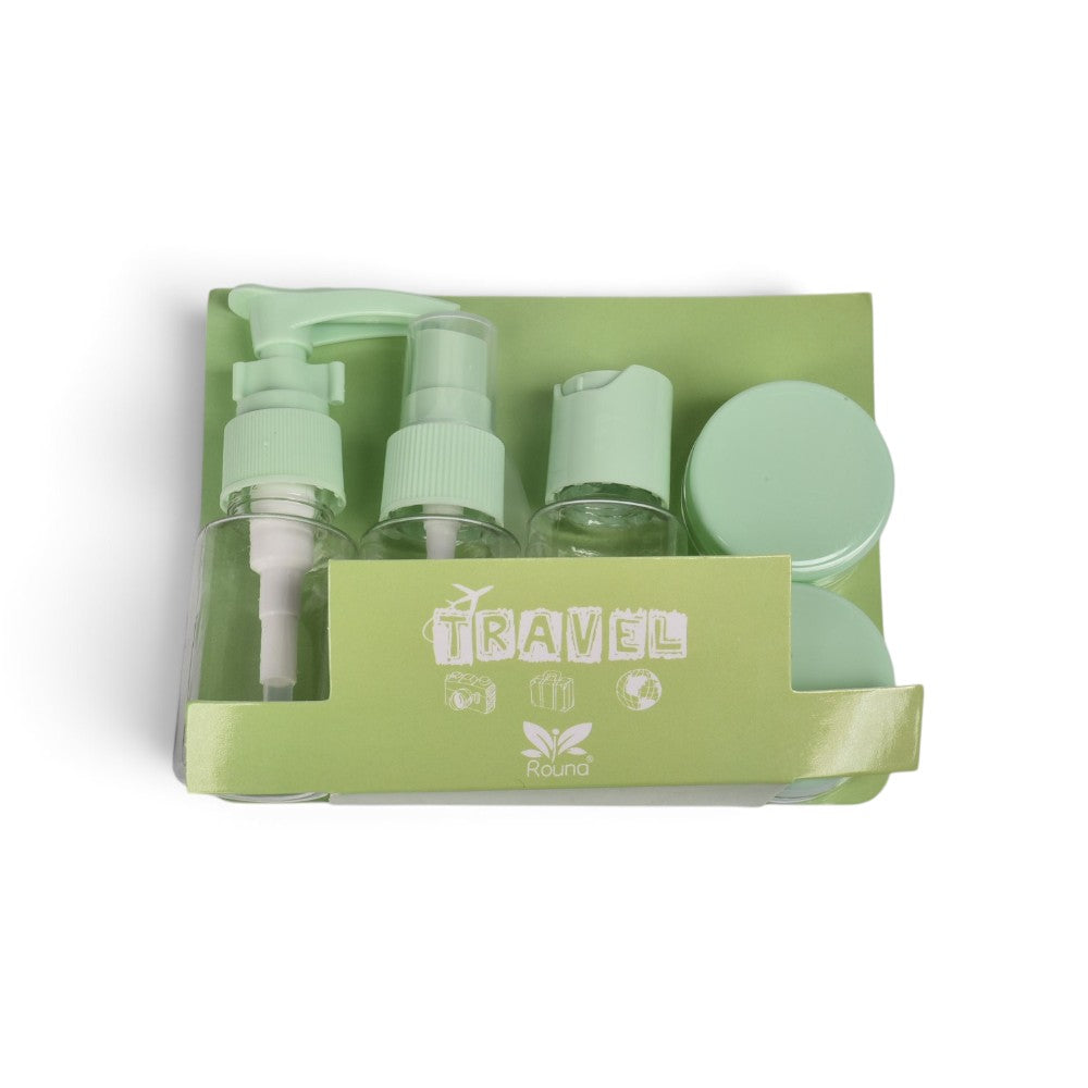 kit 5 envases recargables viajero plastico dim:15x12cm