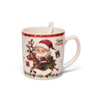POCILLO SET CON CUCHARA NAVIDAD 210ML