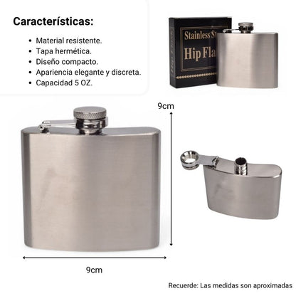 WHISKERA ACERO INOXIDABLE 5OZ DIM: 9X9X2