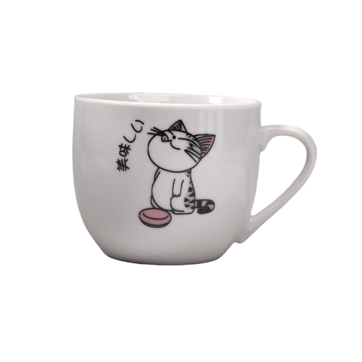 pocillo gato ceramica con cuchara dim: 7x7x6