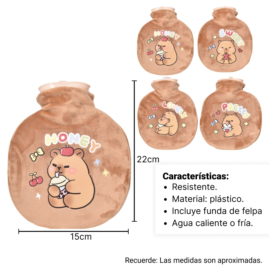 bolsa termica para agua caliente caucho + poliester diseño c