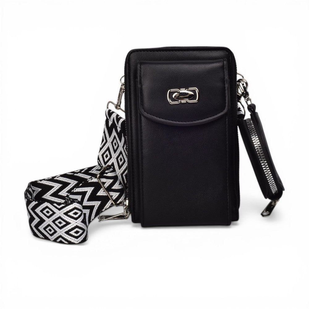 bolso para dama sintetico con monedero dim: 11x18x7