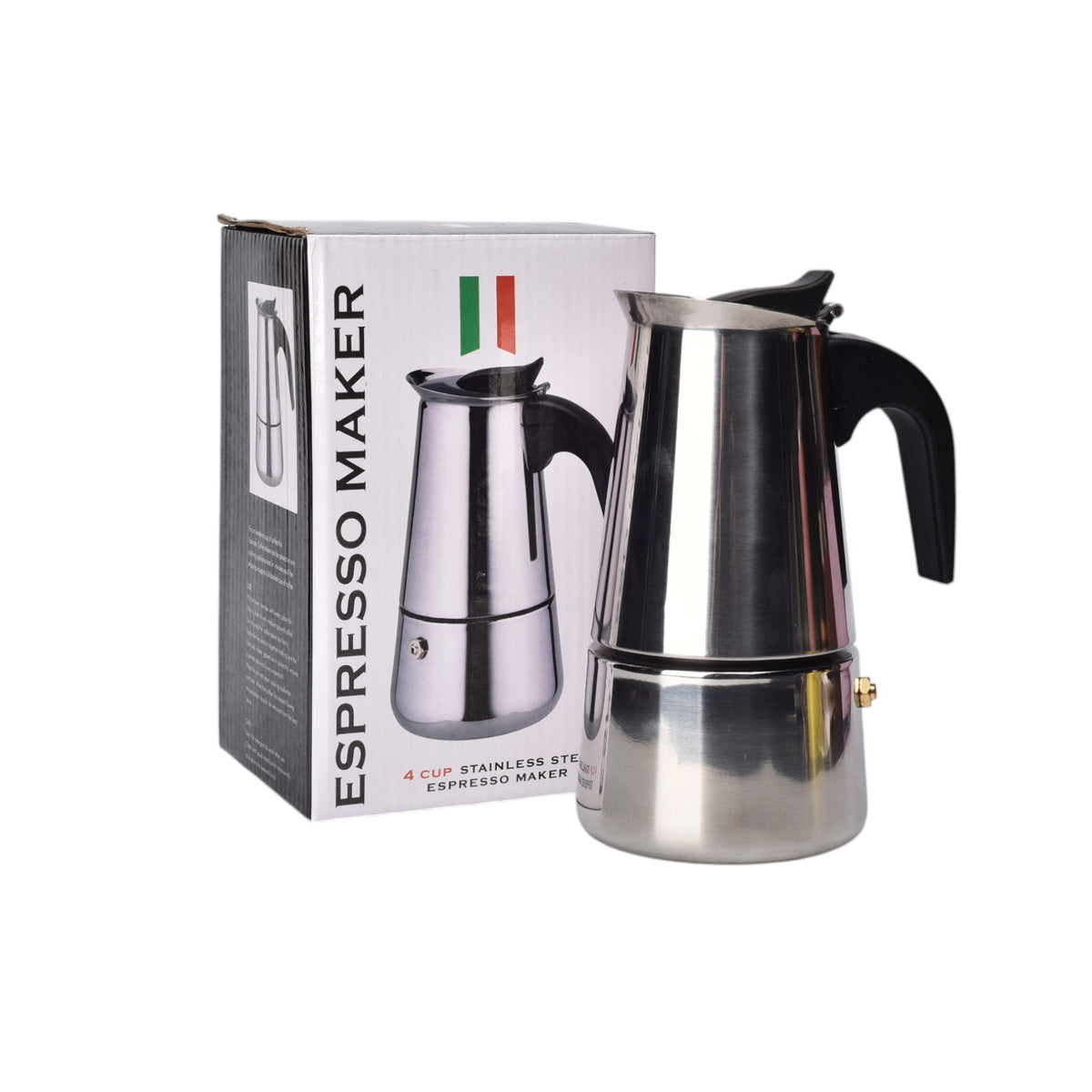 cafetera acero plateado