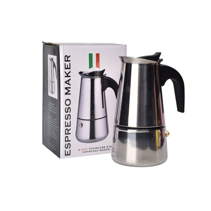 CAFETERA ACERO PLATEADO