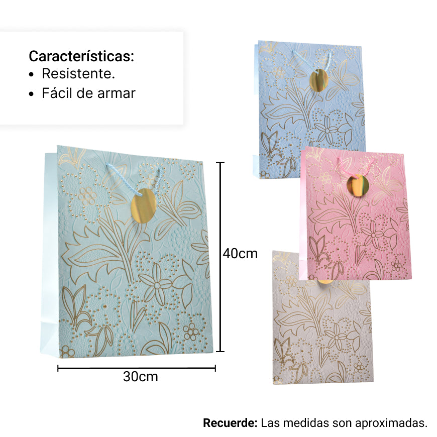 bolsa regalo en papel mujer tamaño (l) grande