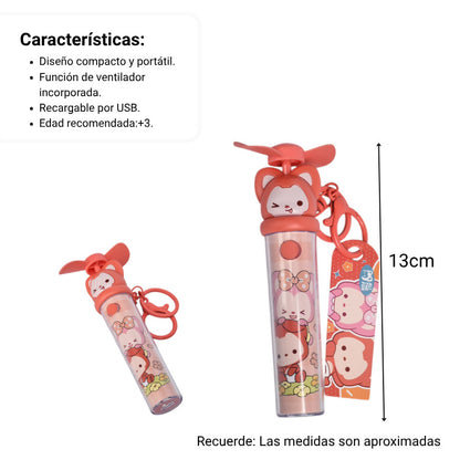 LLAVERO PLASTICO FORMA DE VENTILADOR ROJO DIM:13X2X2
