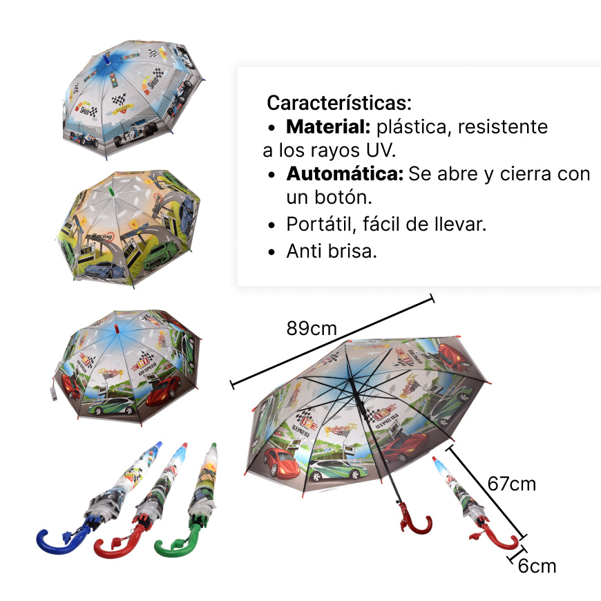 sombrilla manual para niños con silbato