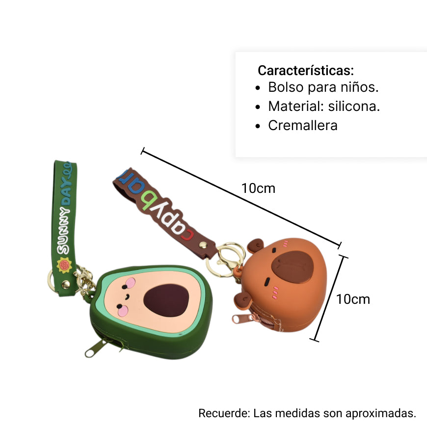 monedero silicona para niñas dim:7*6*3
