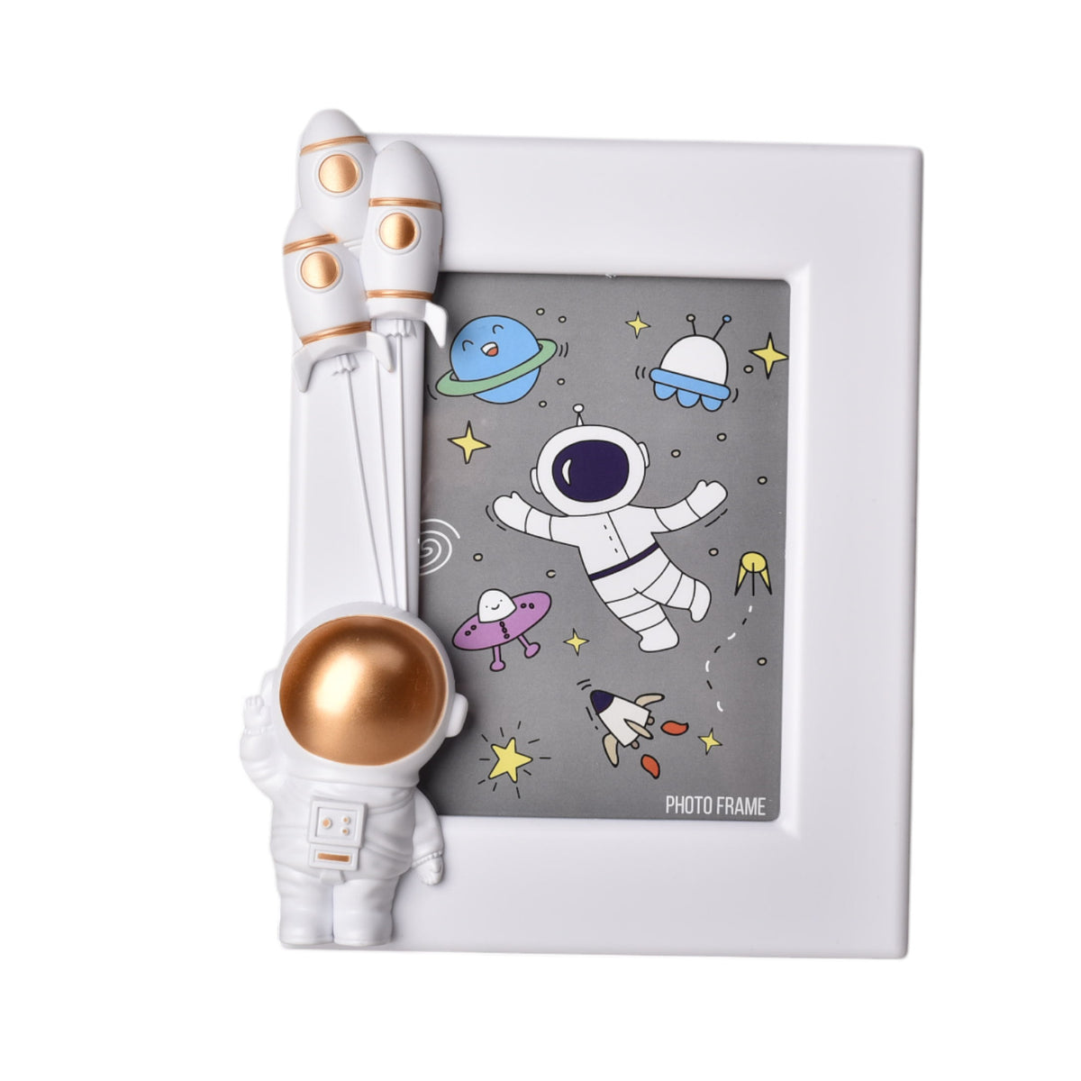 portaretrato forma astronauta plastico dim:24x19x4