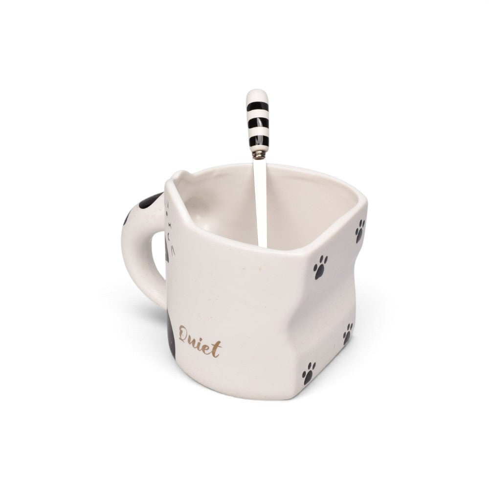 mug pocillo ceramica con cuchara 360ml