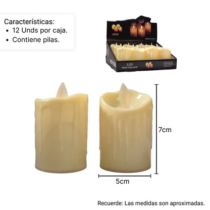 VELA DECORATIVA LED DE PILA Dim: 5x5x7