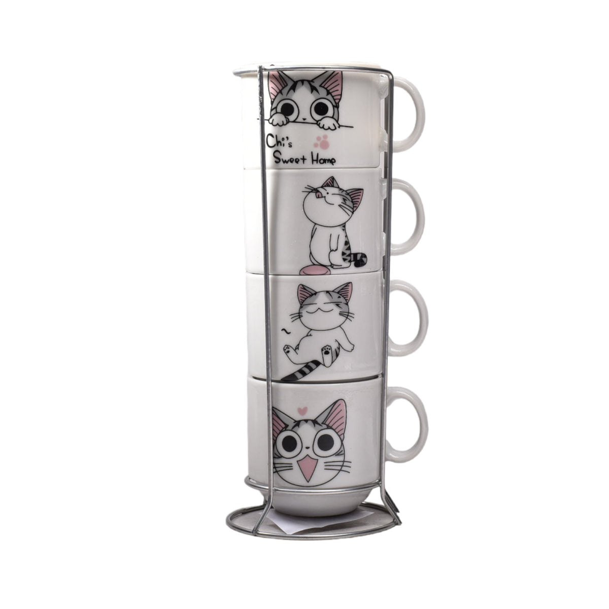 set 4pcs pocillos ceramica con base pequeño