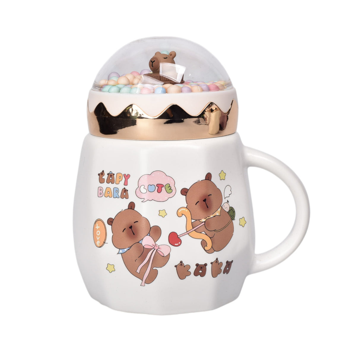 mug pocillo ceramica diseño capybara 420ml dim:8x8x11