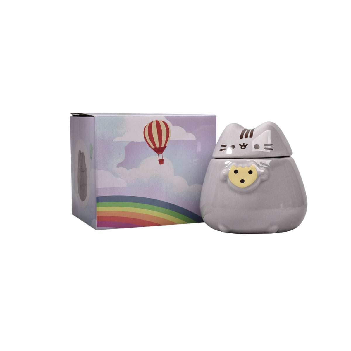mug pocillo ceramica gato con tapa