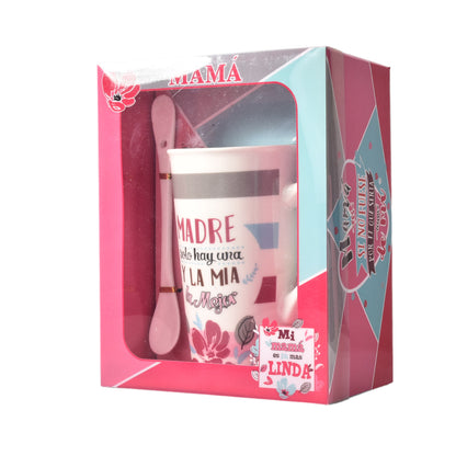 MUG POCILLO CON CUCHARA CERAMICA