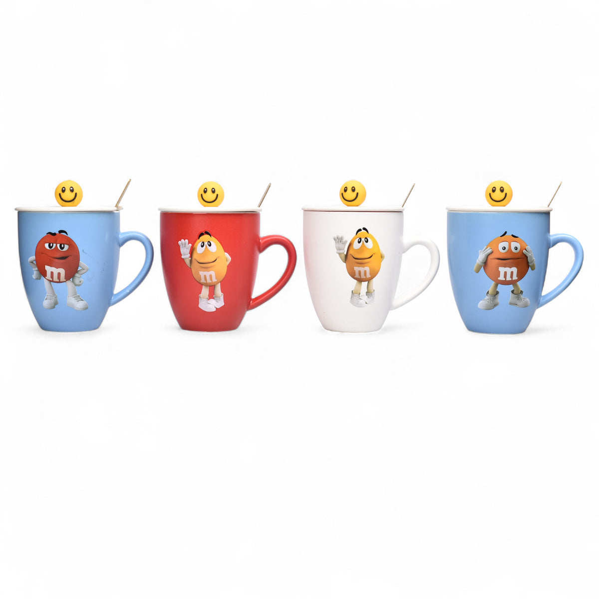 mug pocillo ceramica personaje con tapa y cuchara 400ml dim:10x9
