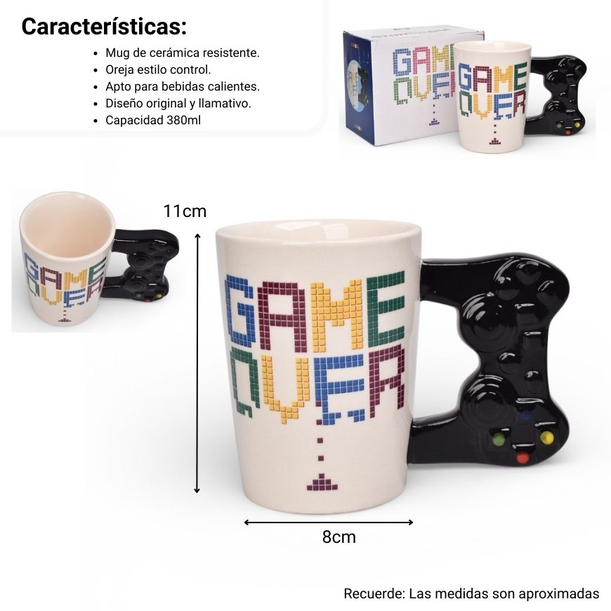 mug pocillo grande forma de control videojuegos 380ml dim:11x8